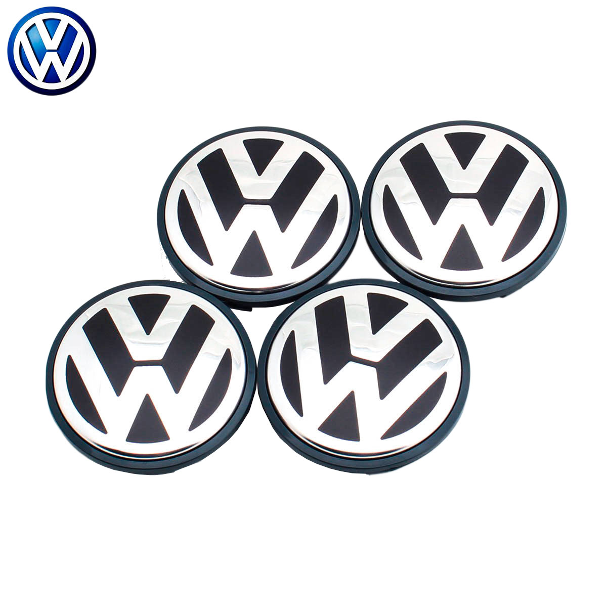 Juego (4 udes) Tapas centro Tapacubos Buje llantas Emblema Anagrama Logo VW  ORIGINAL 1J0601171XRW